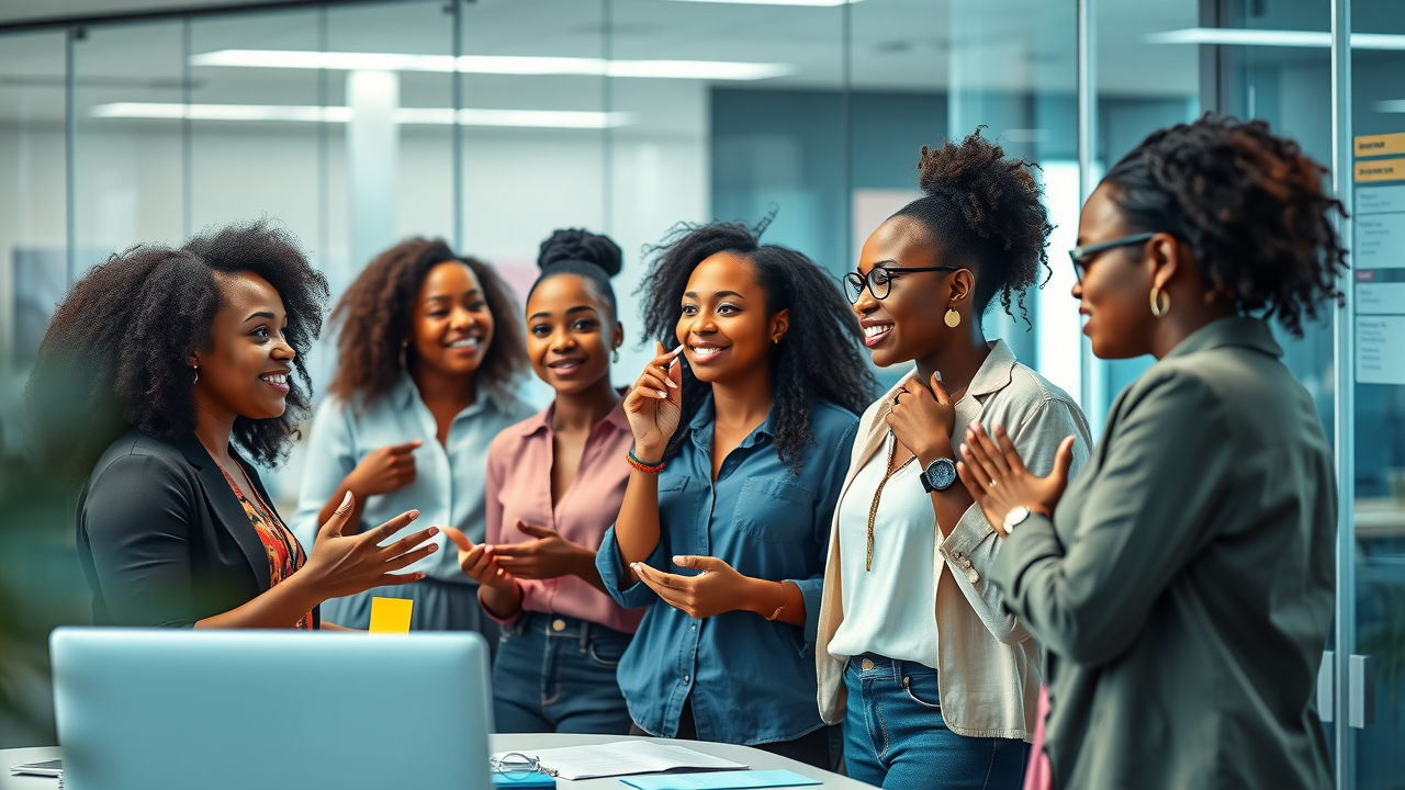 Founder mindset sustainable growth: Team of diverse founders brainstorming startup strategy