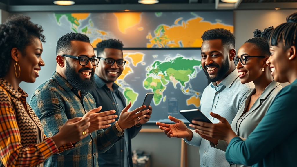 Founder mindset sustainable growth: Successful African and diaspora founders collaborating on strategy