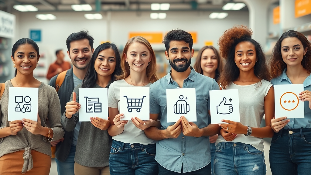 Customer needs for choosing the right customer startup: Functional, price, convenience, experience icons