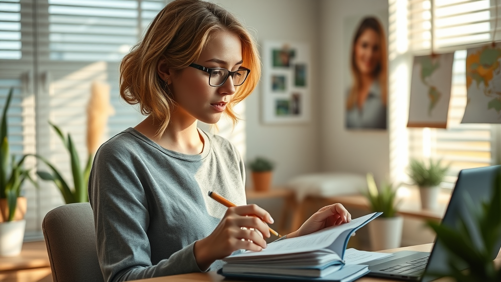 Founder mindset startup mission: resilient female founder reflecting in home office