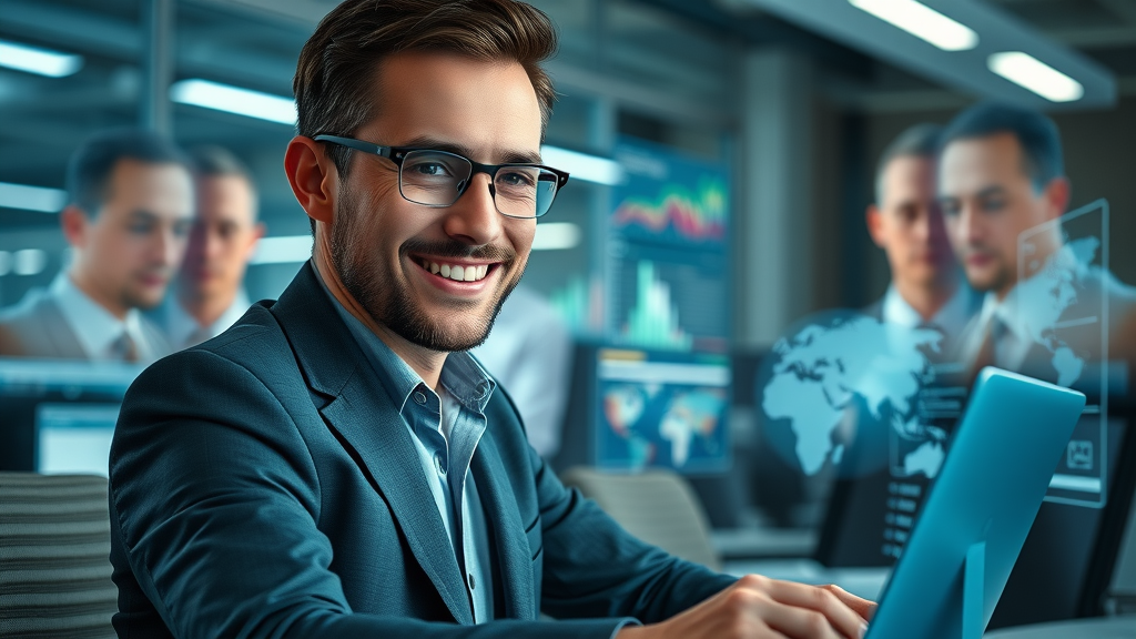 Entrepreneur working on digital marketing automation to amplify scaling a business